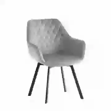 Contemporary Velvet Swivel Dining Chairs with Black Legs (Sold in Pairs)